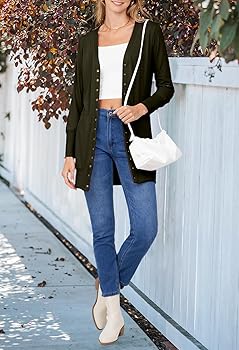 MEROKEETY Women's 2025 Fall Long Sleeve Cardigan Sweater