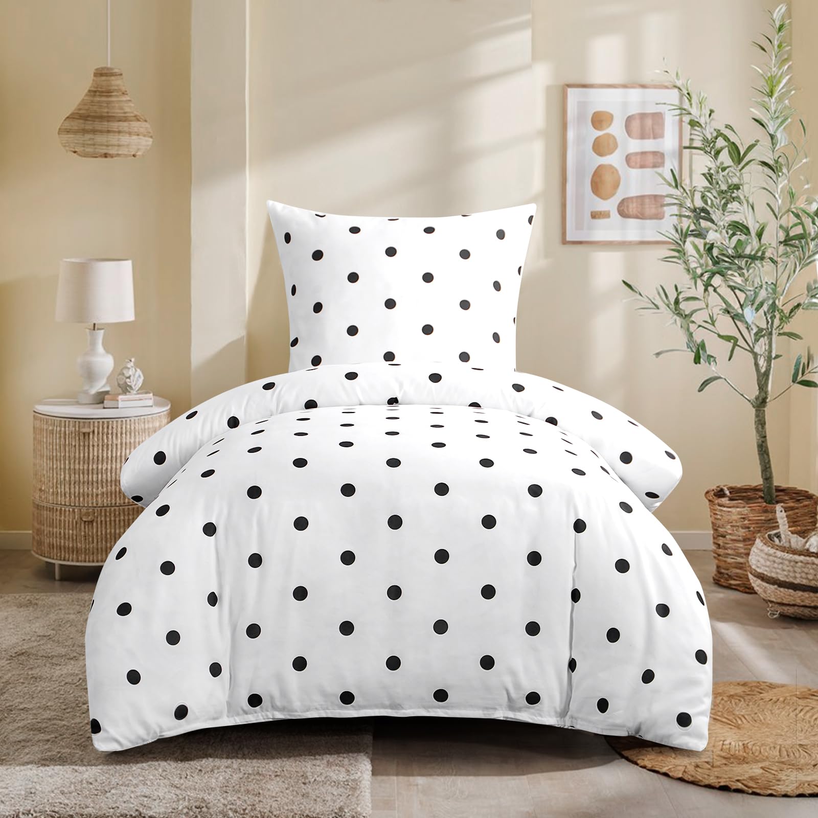 Housse de couette 155x220 microfibre lit double blanche infroissable