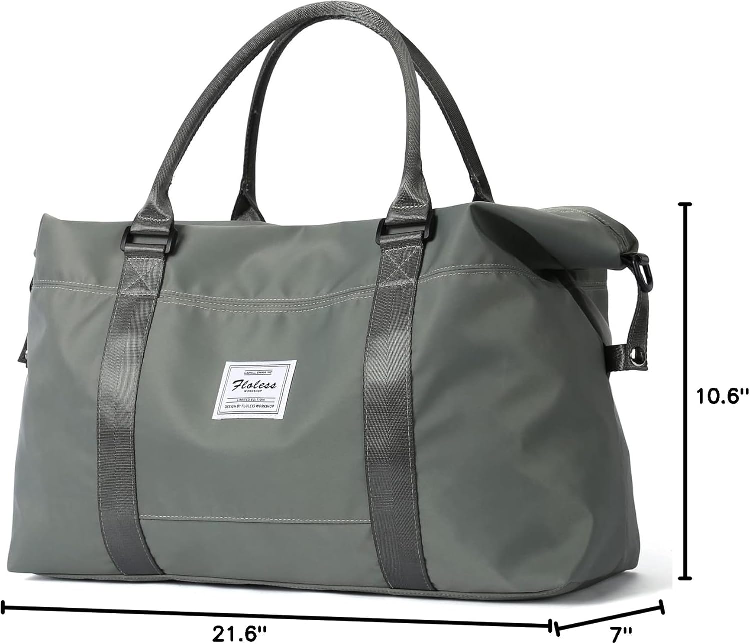 Travel Gym Bag for Women, LANBX Tote Bag Carry on Luggage Sport Duffle Weekender Overnight Bags with Wet Pocket (B-Olive Green) - Image 8