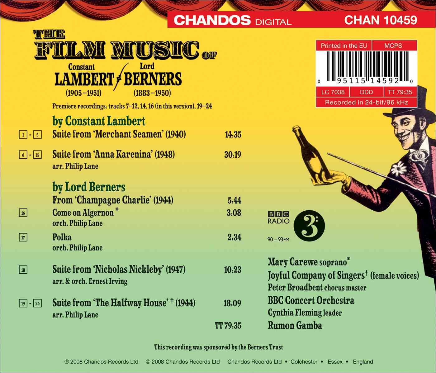 FILM MUSIC OF LAMBERT/BERNERS