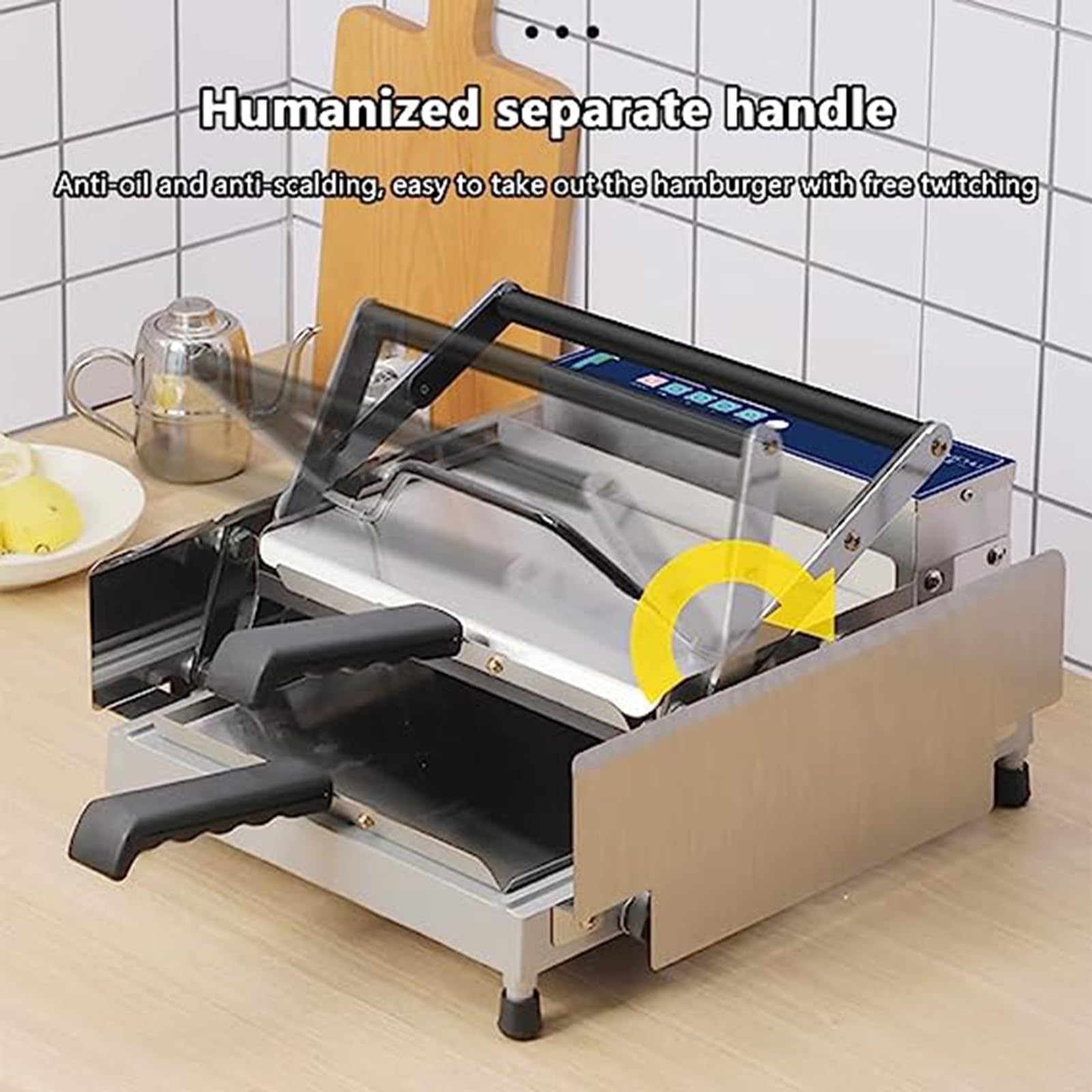 Macchina per Grigliare per Hamburger Piccola a Doppio Strato, Attrezzatura Automatica per Negozio di Pollo Fritto per Hamburger, Adatta per Ristorante di Famiglia