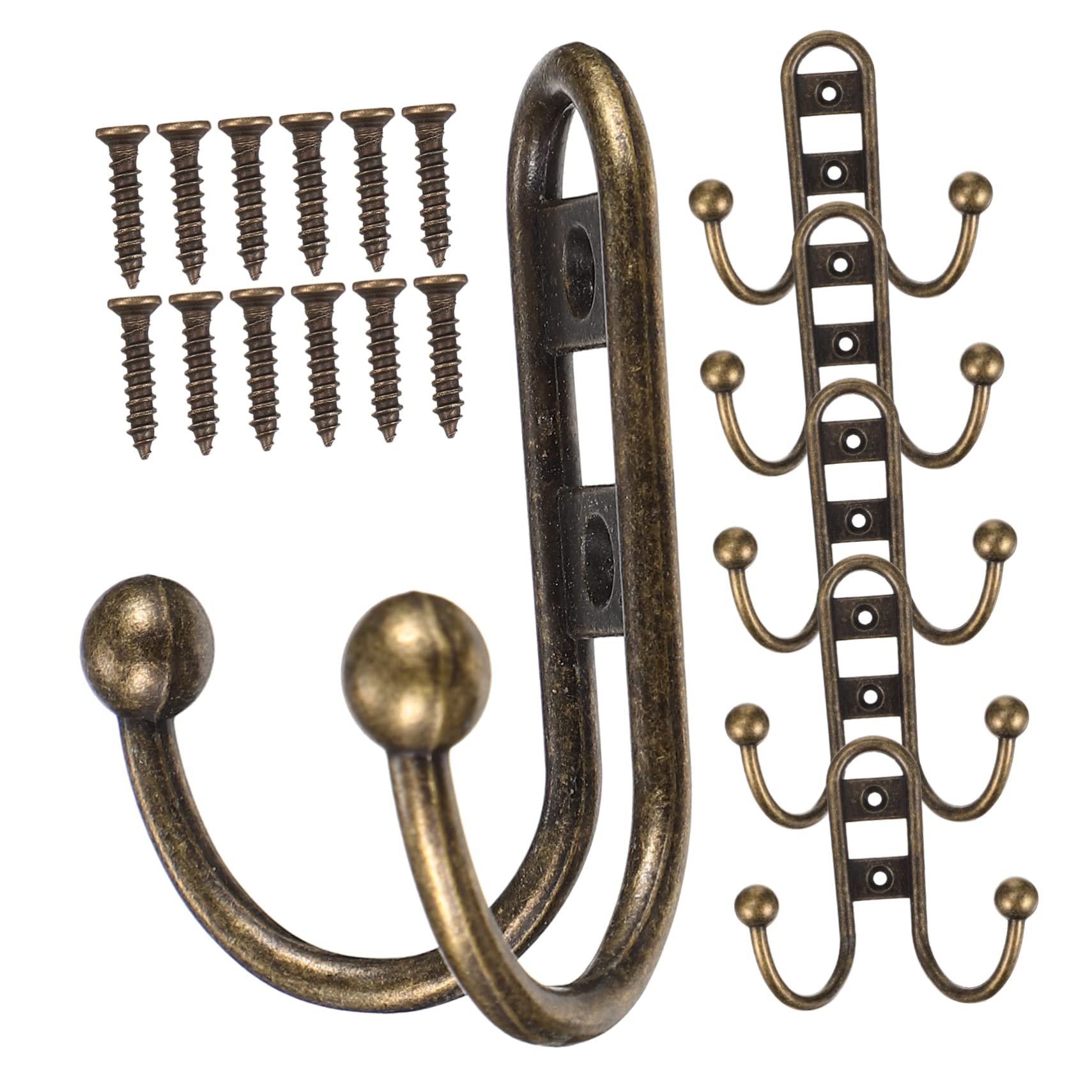 SOLUSTRE 6pcs Vintage Iron Wall Hooks Retro Decorative Storage Hooks for Kitchen Bathroom and Hallway Easy Installation No Punching Required Sturdy and Design