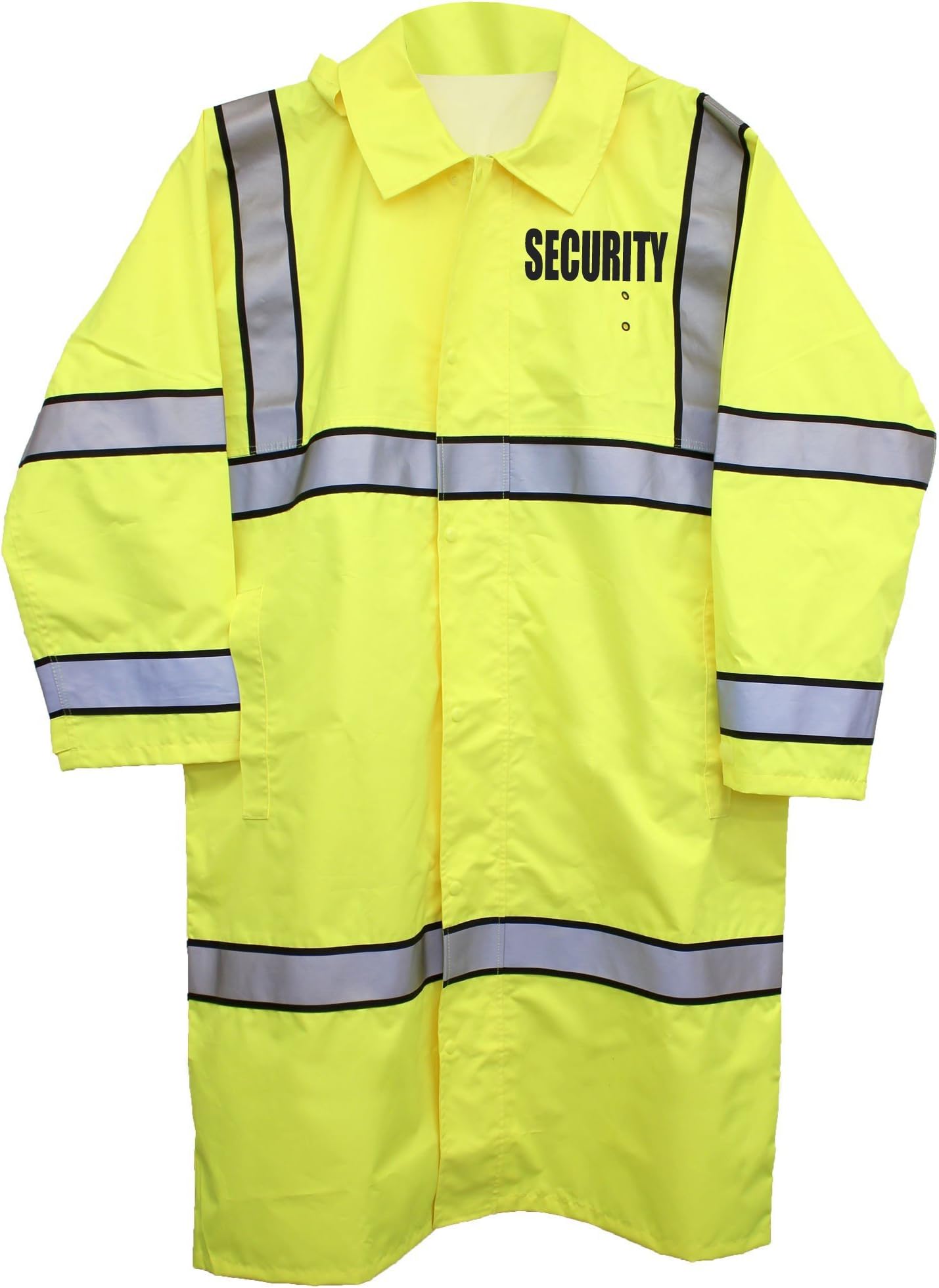 Long Lime Green High-Visibility Raincoats, Security ID