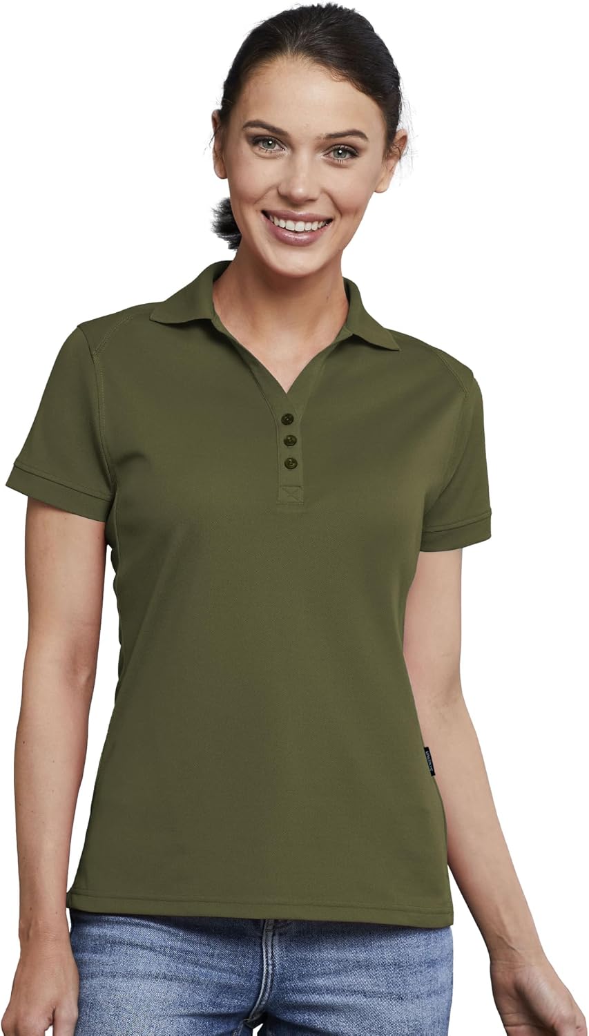 Sorona Women's Polo Shirt Plant‑Based Sorona and CoolDry Tech Fabric Silky Natural Flex Moisture‑Wicking Odor‑Free