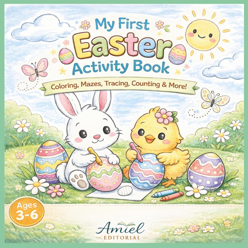 My First Easter Activity Book: Coloring, Mazes, Tracing, Counting and More for Kids Ages 3–6