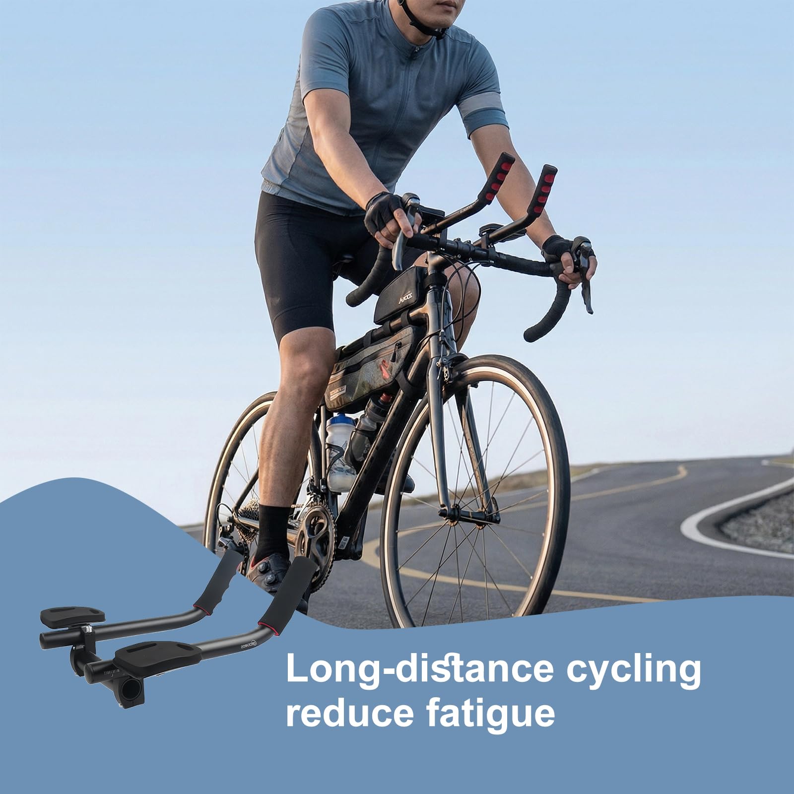 Manubrio Per Bicicletta In Alluminio Con Supporto Per Braccio, Aerodinamico Antiscivolo, Supporto TT Per Triathlon, Regolabile Per Bici Da Strada E Mountain Bike