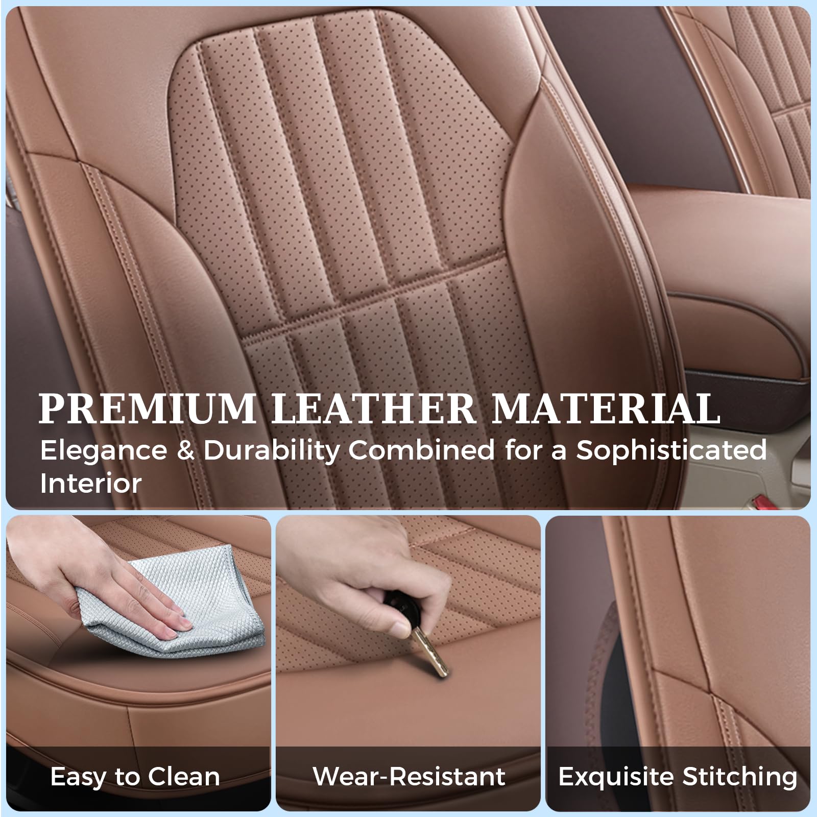 Truckiipa Car Seat Covers Full Set Dodge Ram Seat Covers Full Coverage Leather Protector Pickup Truck Accessories Custom — view 7