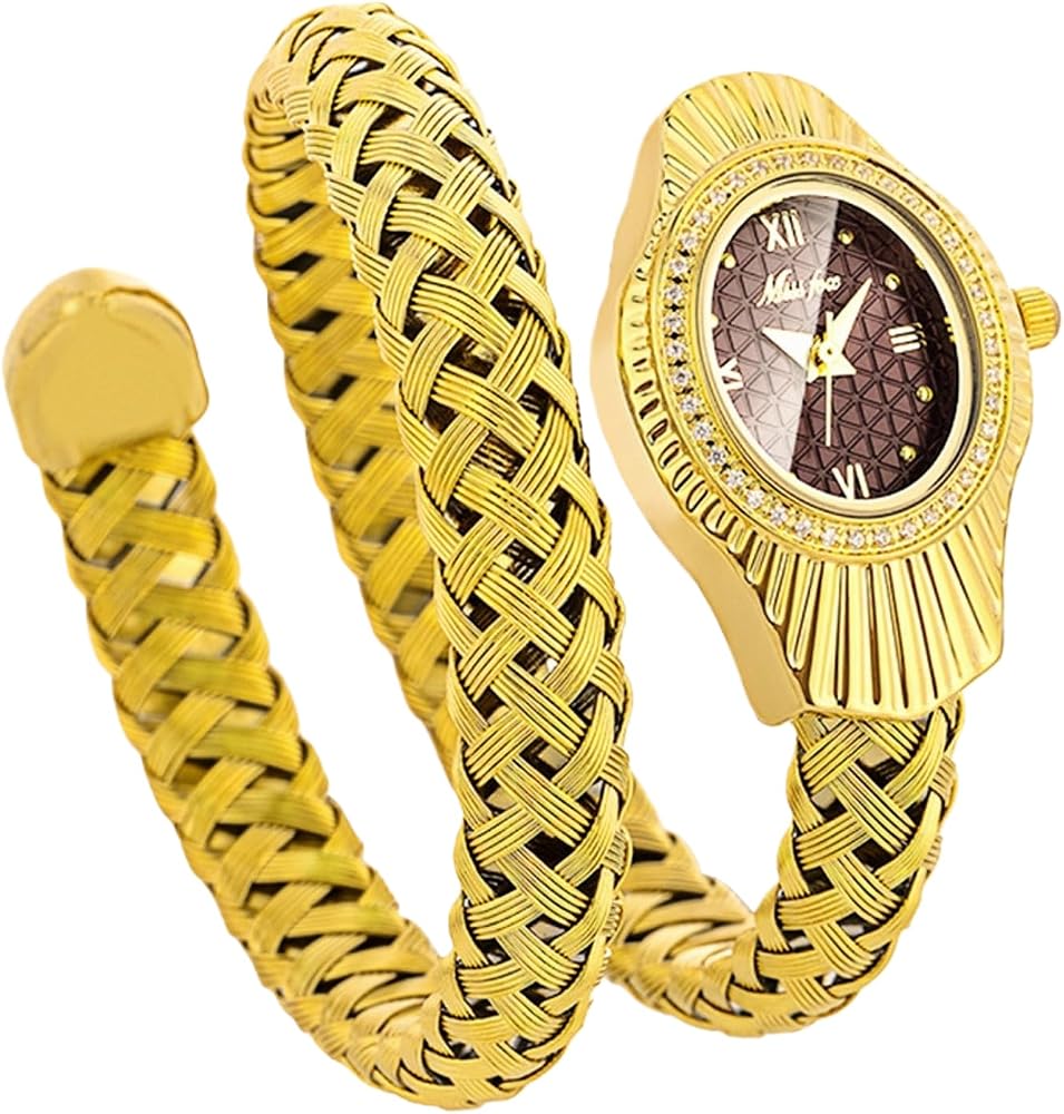 ladies gold dress watch Gosasa Luxury Gold-Tone Women's Bangle – Unique Snake Dial Elegant Spiral Twist Cuff Quartz Bracelet Wristwatch, Fashion Dainty Wrap Watch for (Gold Brown) : Clothing, Shoes & Jewelry Color:denim medium wash 2Fall25MN Discover 11 The Dress Product Description