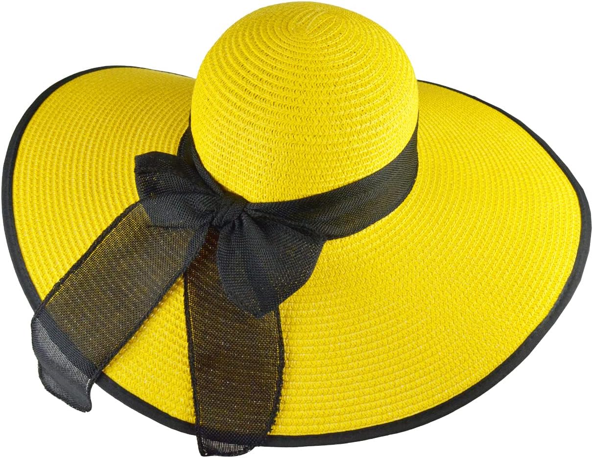 Beach Hats for Women Men Big Straw Wide Brim Summer Hat Floppy Foldable Roll up Cap for Beach Outdoor UPF 50+ - Image 3