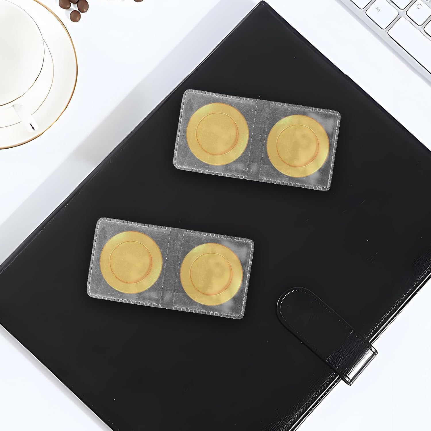 VICASKY PVC Coin Sleeves Portable Convenience 50pcs with Foldable Dual-Sided Design for Protecting Coins and Collectibles and Giving
