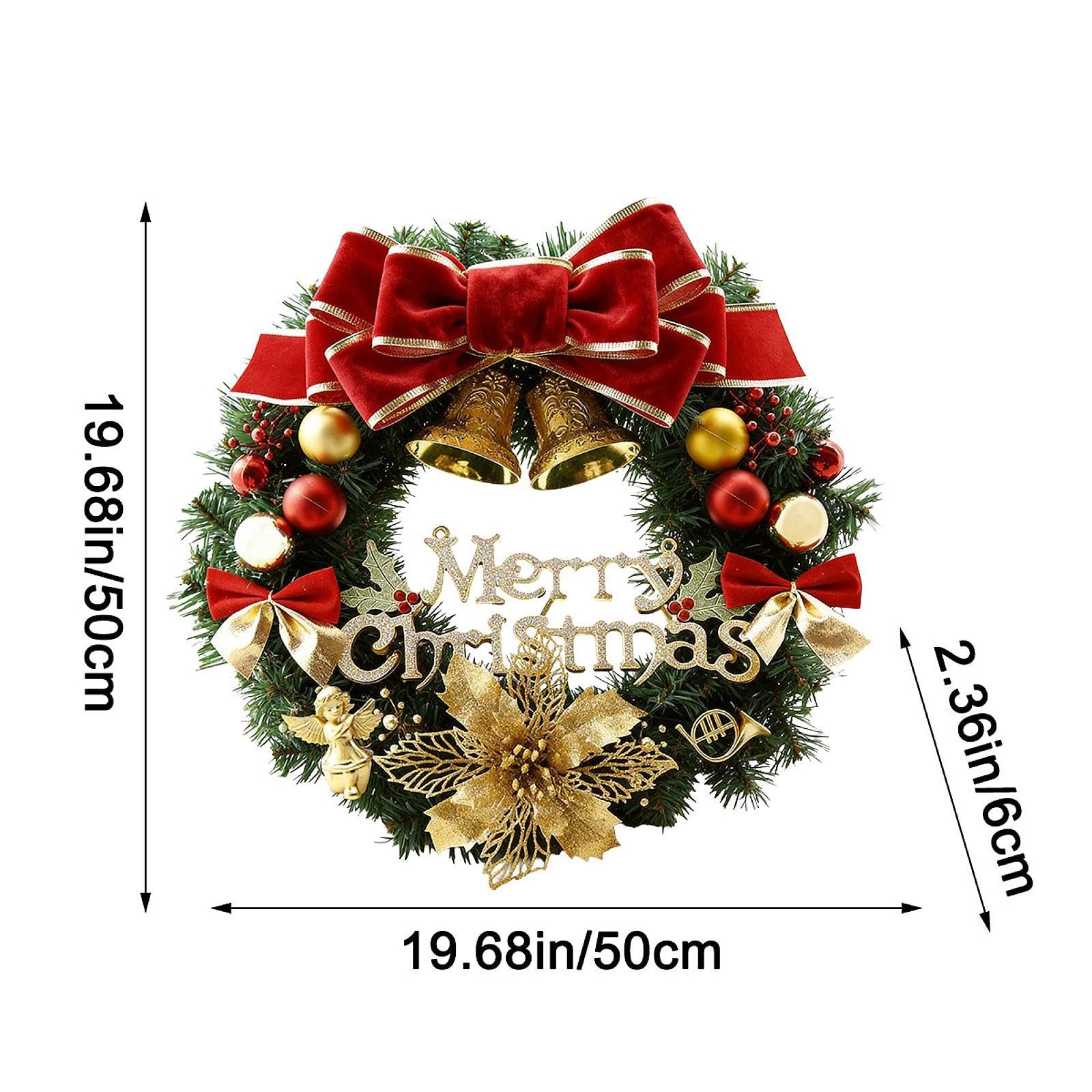 Ghirlanda di Natale Corona Natalizia Ghirlanda Festiva Ornamento Porta Artificiale in ’aspetto Naturale Riutilizzabile E Leggera Pronta
