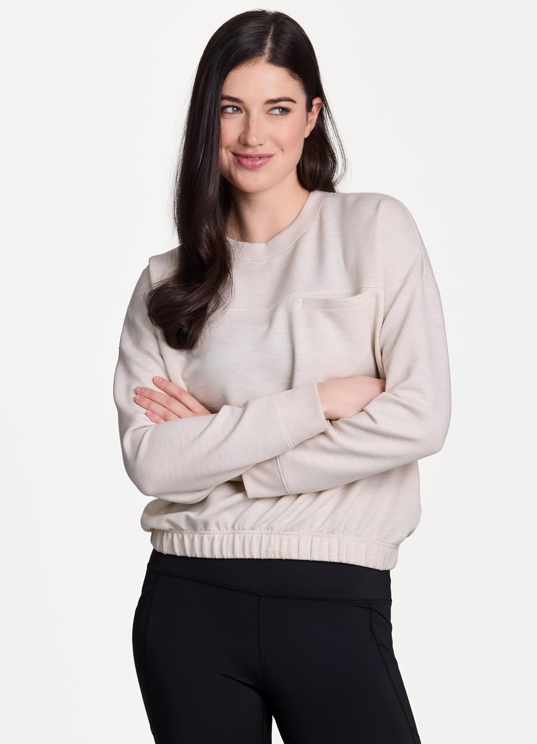 RBX Luxe Athleisure Sweatshirt for Women, Regular Length Banded Hem Lightweight Crewneck Pullover - Image 5