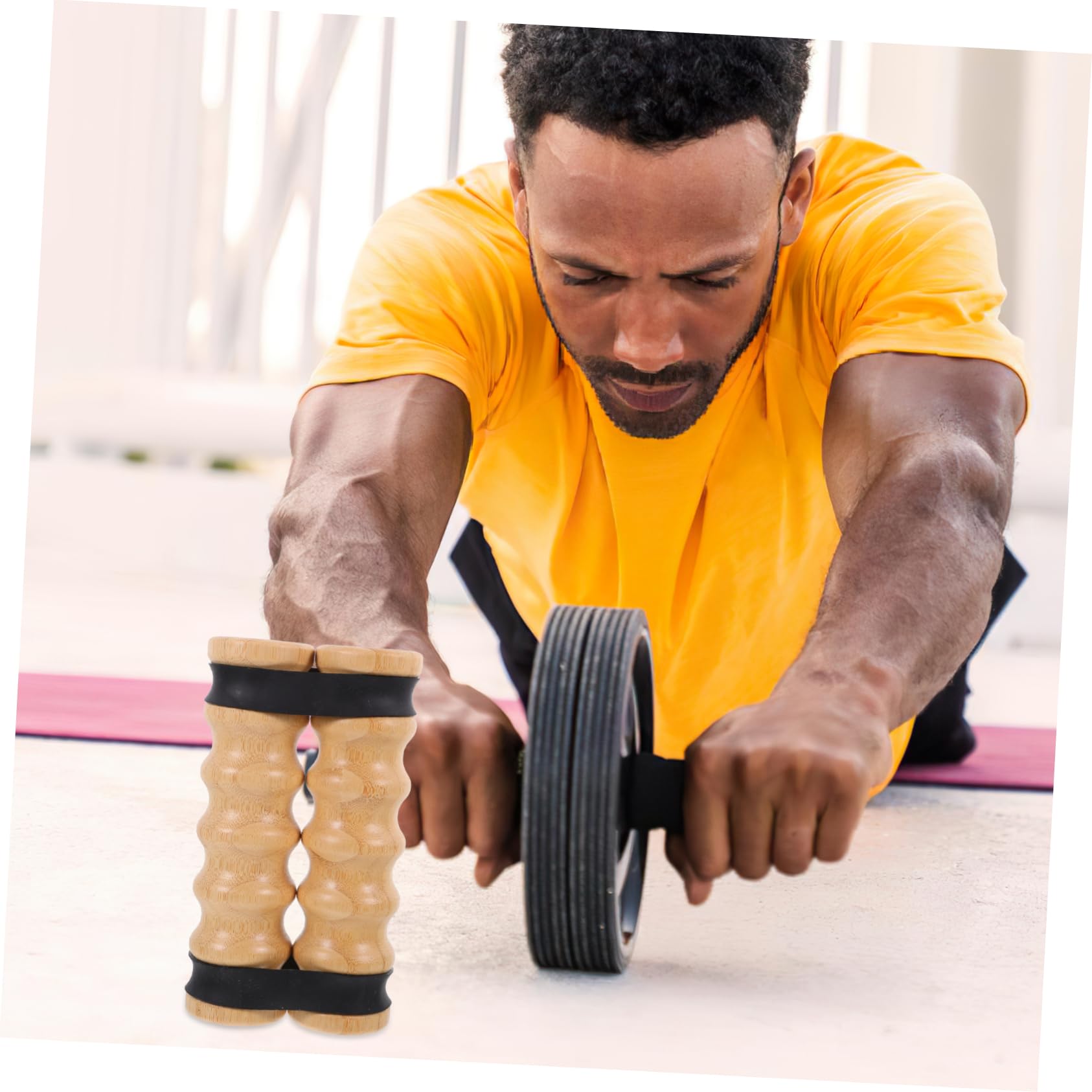 Banda di Resistenza Fitness con Maniglie in Legno, 2 Pezzi | Attrezzo Portatile per Esercizi, Impugnatura in Gomma Antiscivolo, Uso Versatile in Palestra e Body Sculpting