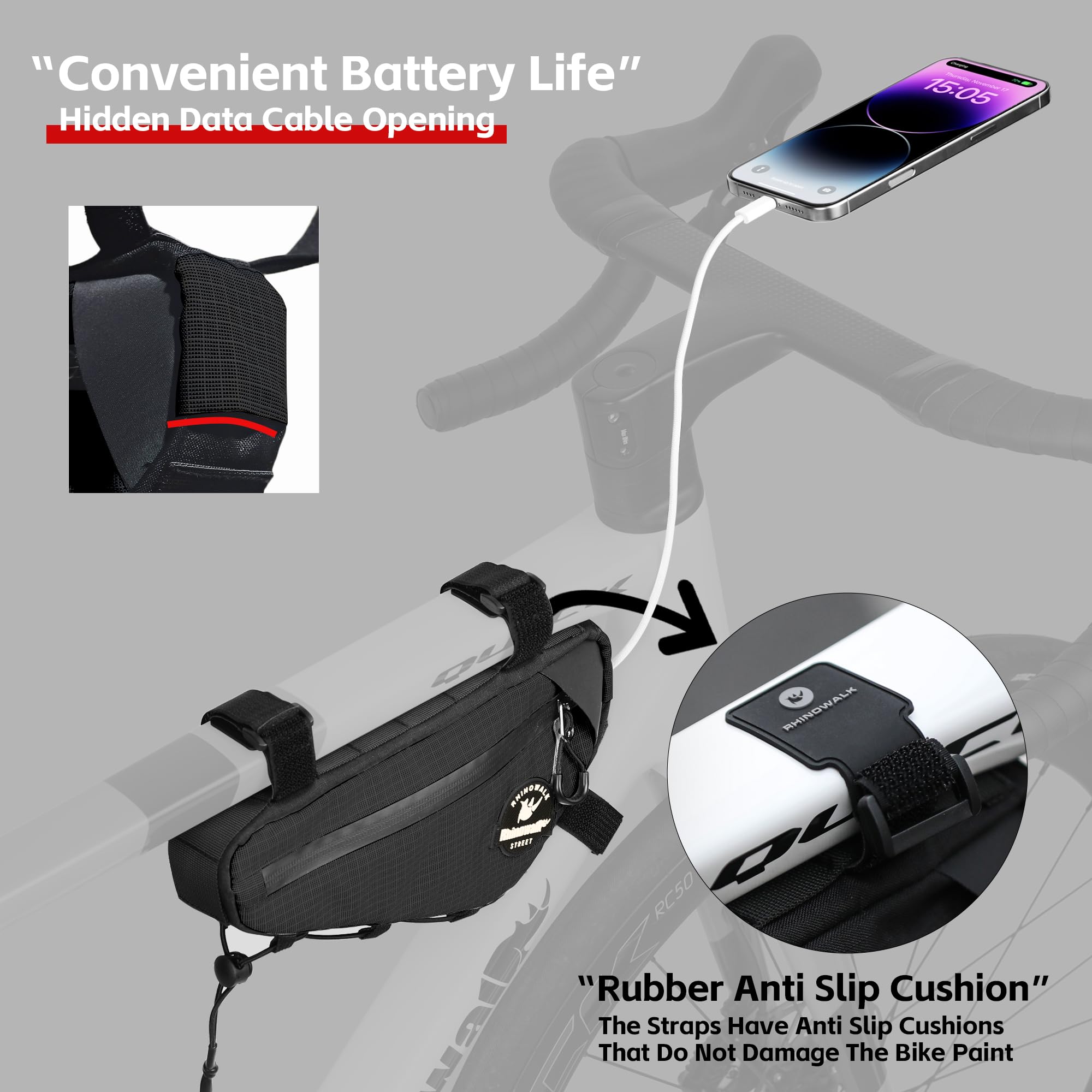 Borsa Triangolare Bici Borsa Bici Telaio Borsa Da Bici Impermeabile A Triangolo - Per Telaio, Nera, Per Telefono, Portafoglio, Accessori Borsa A Telaio Per Bici Borsa Da Telaio Bici