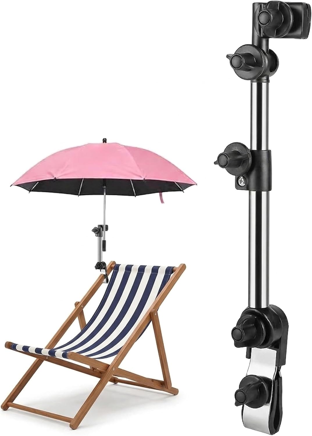 Universal 360° Adjustable Scalable Umbrella Holder for Chair – Umbrella Holder for Stroller, Beach Chair, Wheelchair & Golf Cart, Secure Fit for Outdoor Shade & Rain Protection