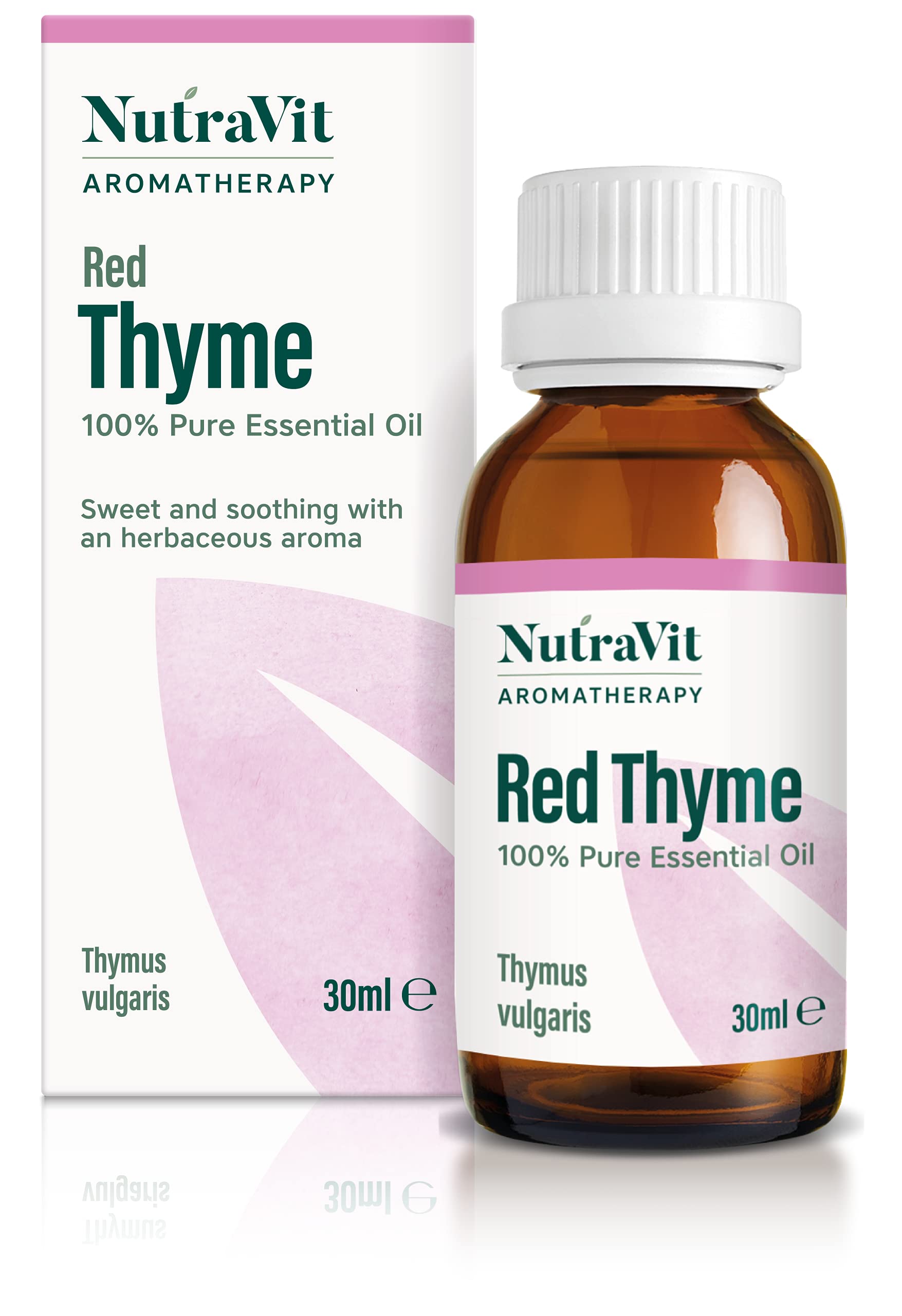 NutraVit - Spanish Thyme Oil (Red) | 100% Pure Thyme Essential Oil - 30ml - Therapeutic Grade Aromatherapy Oil - Diffuser, Humidifier & Massage | for Congestion Relief, Pain Relief & Immune Defences