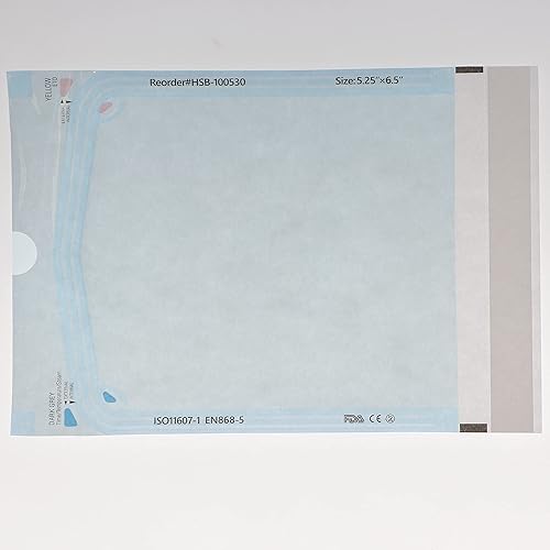 Miniatura 3 de 100530 bolsas de esterilización autosellantes 5,25" x 6,5" película azul de papel 200Bx