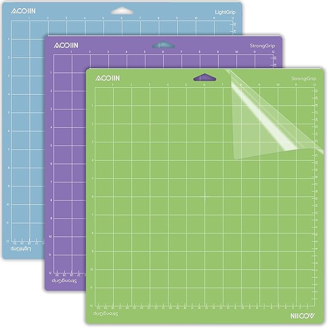 Cutting Mat for Cricut Explore One/Air/Air 2/Maker 3 Packs, 12x12 inches (Multicolor for Cricut, Variety, 12''x12'')
