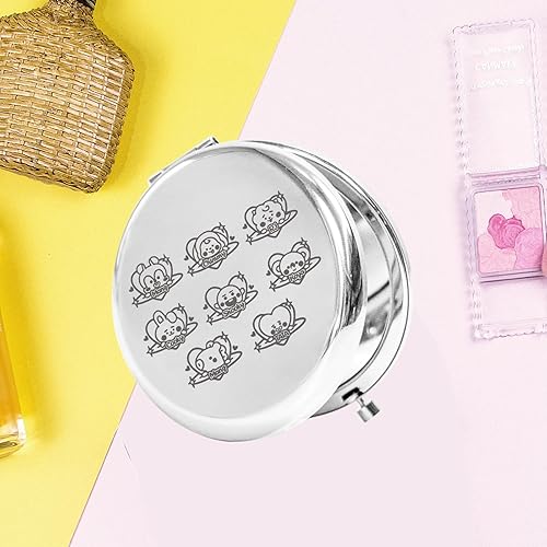 Miniatura 5 de KEYCHIN K-Pop - Espejo de bolsillo para niños, regalos coreanos Bangtan, espejo de maquillaje compacto para fanáticos del K-Pop (BT Mang-S)