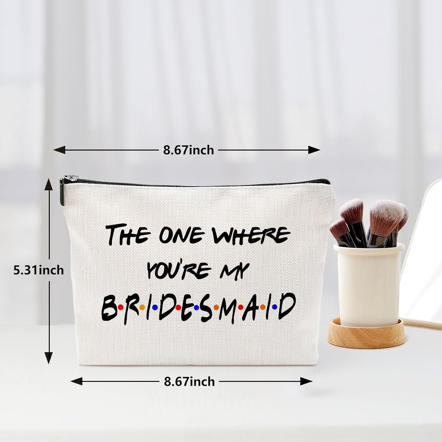 The One Where You're My Bridesmaid Bachelorette Party Wedding Gifts for Besties Friends Makeup Bag Purse Cosmetic Bag for Women - Image 2
