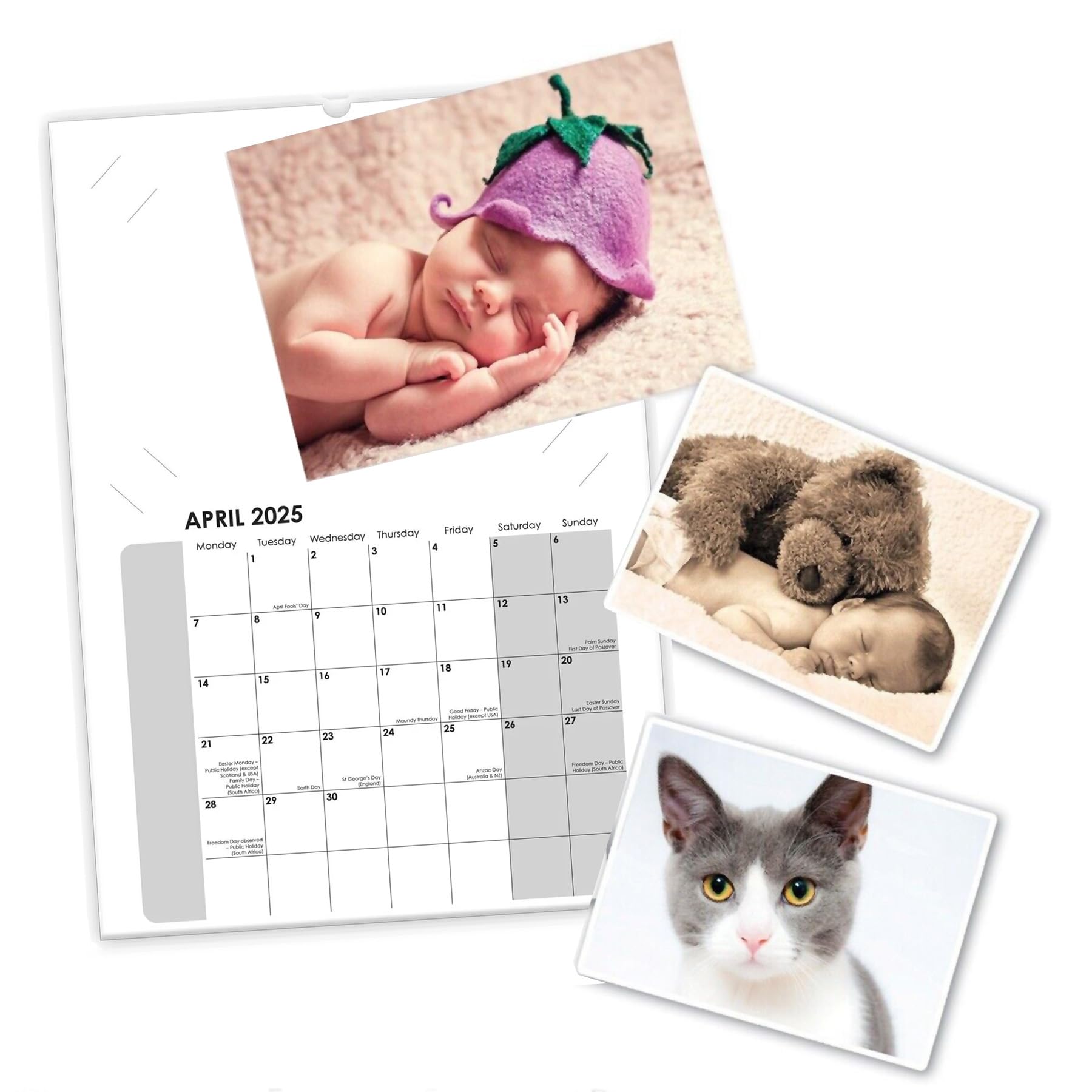 2026 A4 Photo Calendar DIY Personalise with 6'x4' or 7'x5' Photos Insert Your Own Photos - 5 Calendars, Multi - Image 2