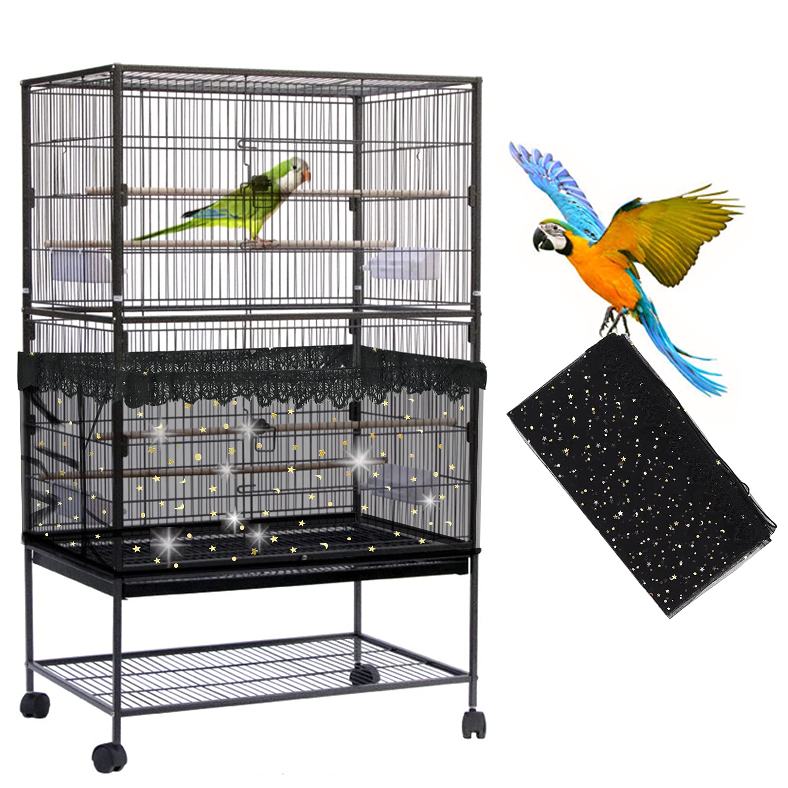 Buy Large Bird Cage Cover, Daoeny Bird Cage Seed Catcher, Adjustable