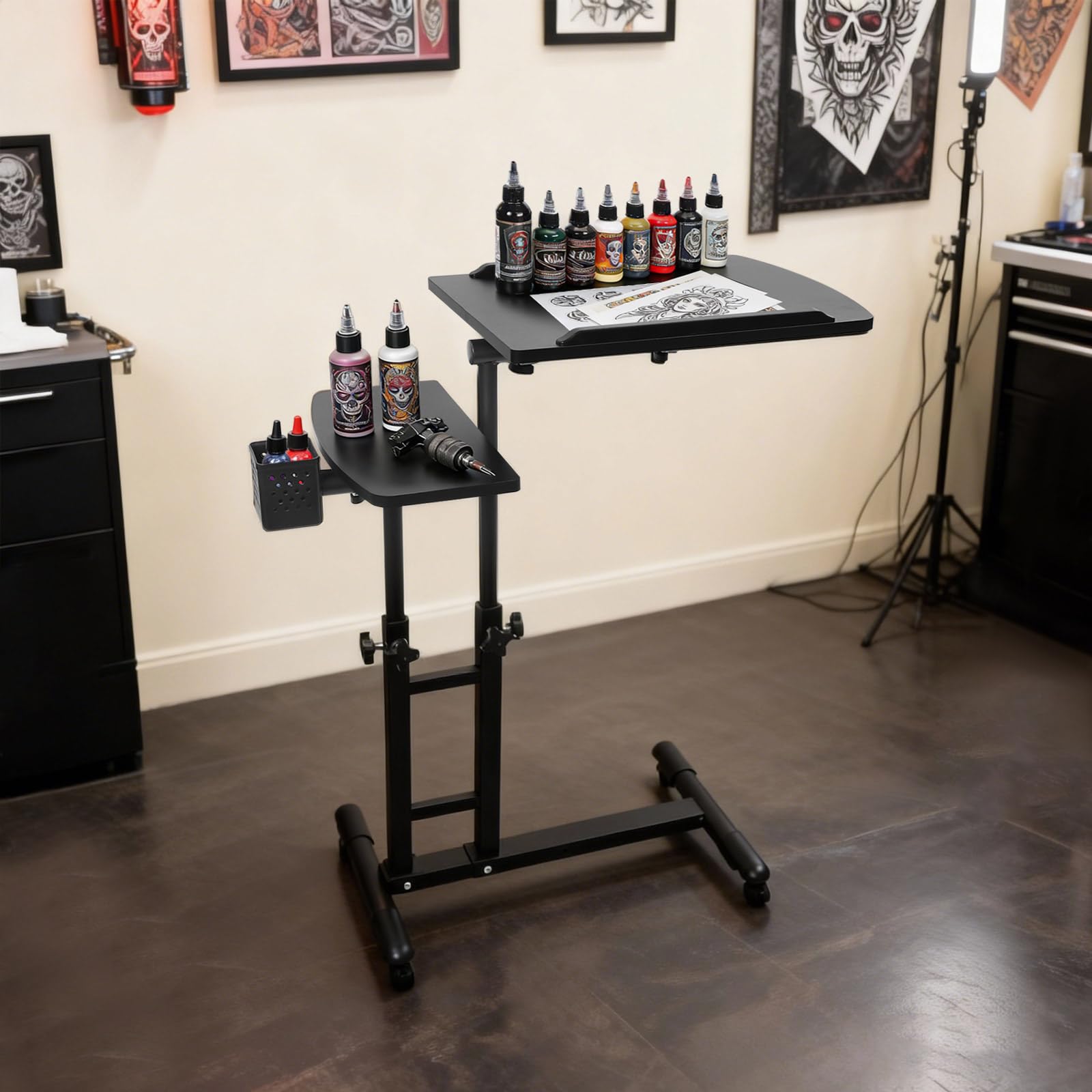 Supporto regolabile per tatuaggi, postazione di lavoro per tatuaggi, banco da lavoro professionale rimovibile, mobile da lavoro, carrello da lavoro, per bellezza, massaggio, manicure, salone di