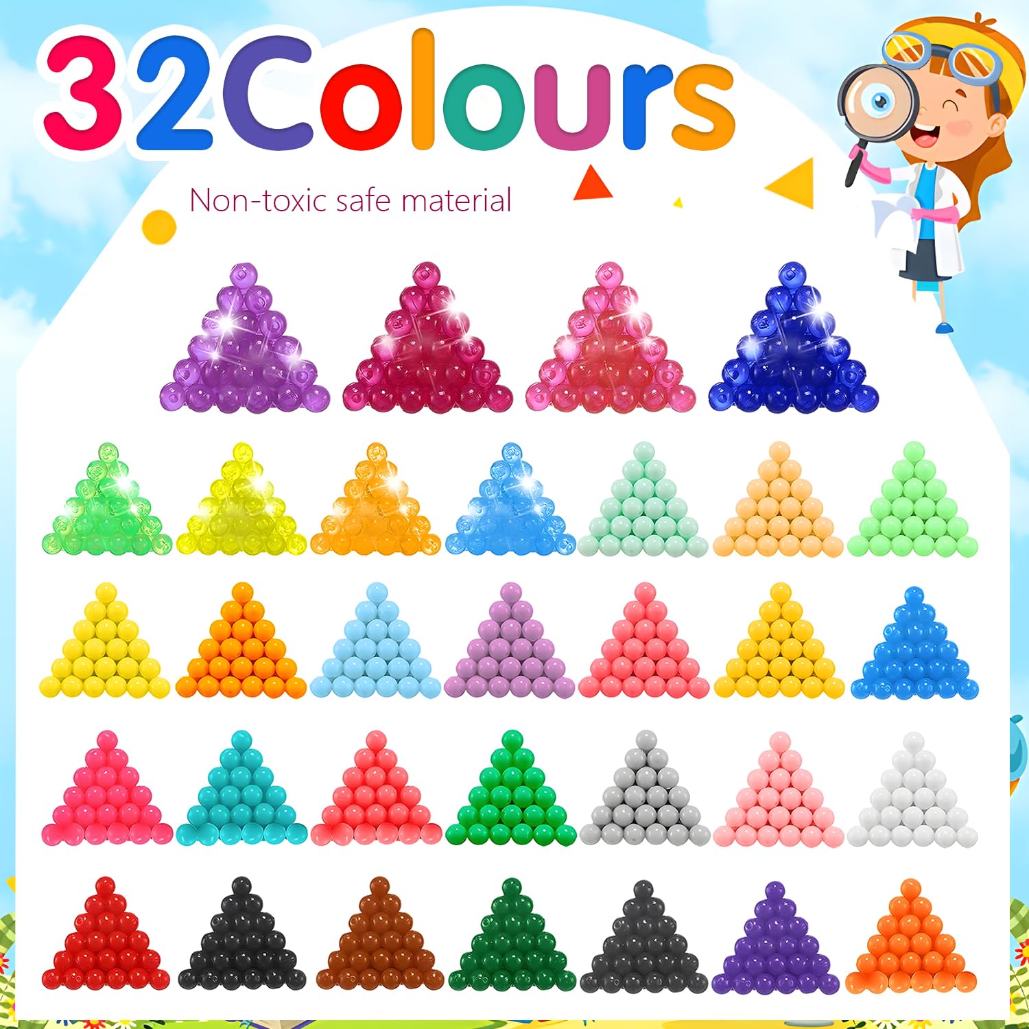 Eenua Over 3220pcs Refill Pack 5mm Beads Non-Iron Fuse Beads Set for Beginners Contains Beads Only