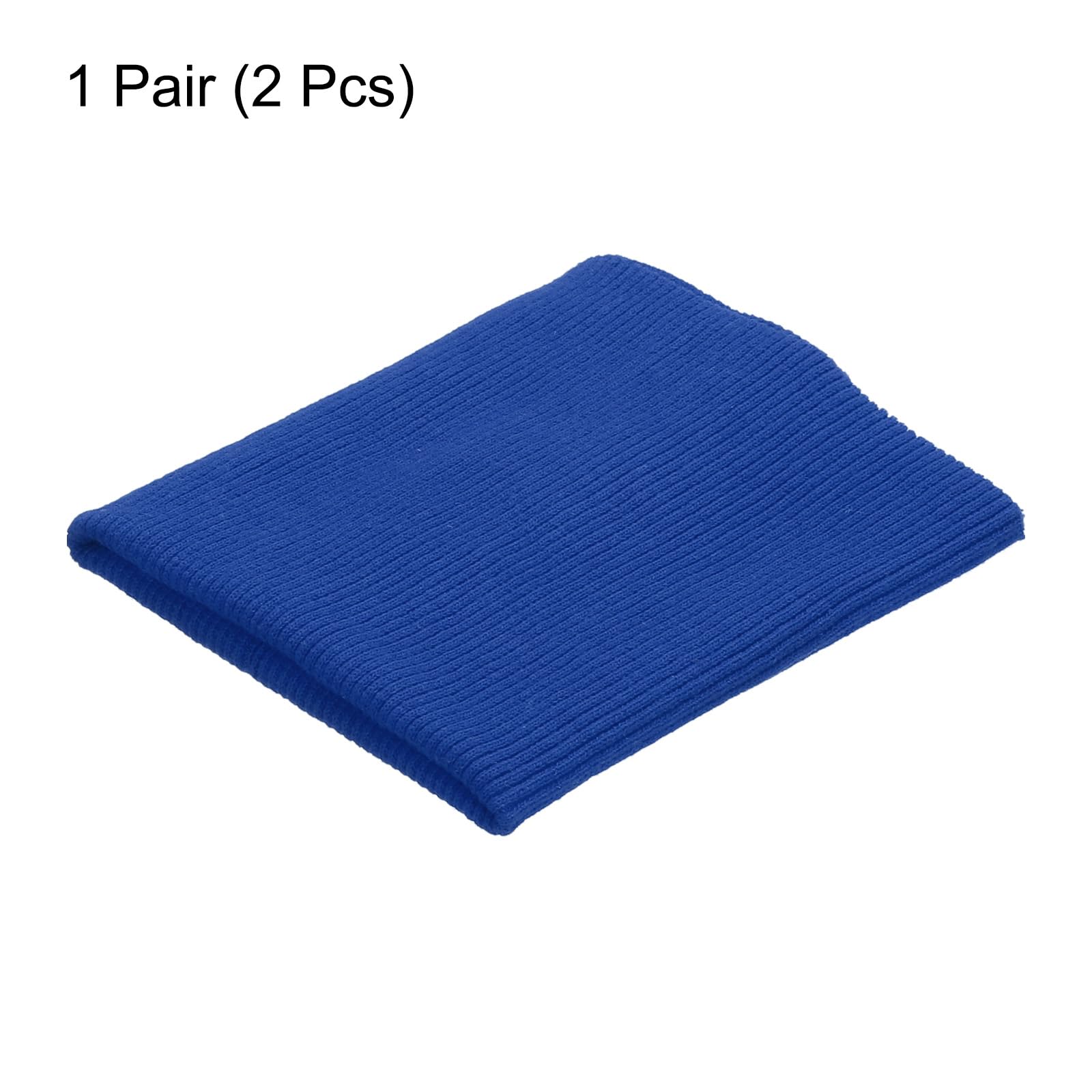 sourcing map Puños elásticos acanalados, tela de algodón de 7,5 x 9 cm, cinta elástica de punto para costura, color azul oscuro, 1 par