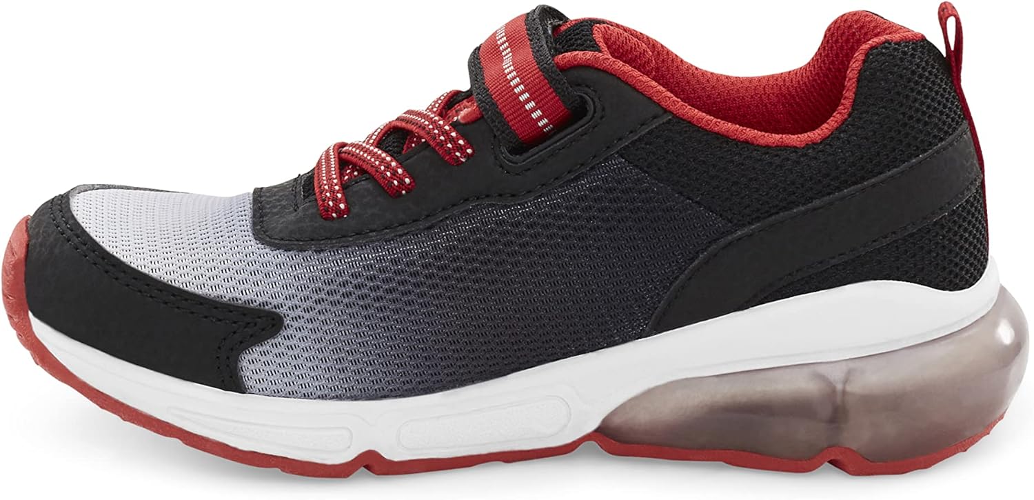 Stride Rite Boy's M2P Lighted Jaws Sneaker, Black/Red, 13 Little Kid
