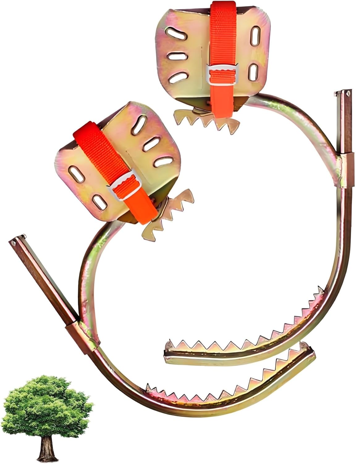 Portable Tree Climbing Spikes for Workers,Adjustable Pole Climbing Spikes with Foot Buckle,Non-Slip Tree Climbers Gear for Electricians