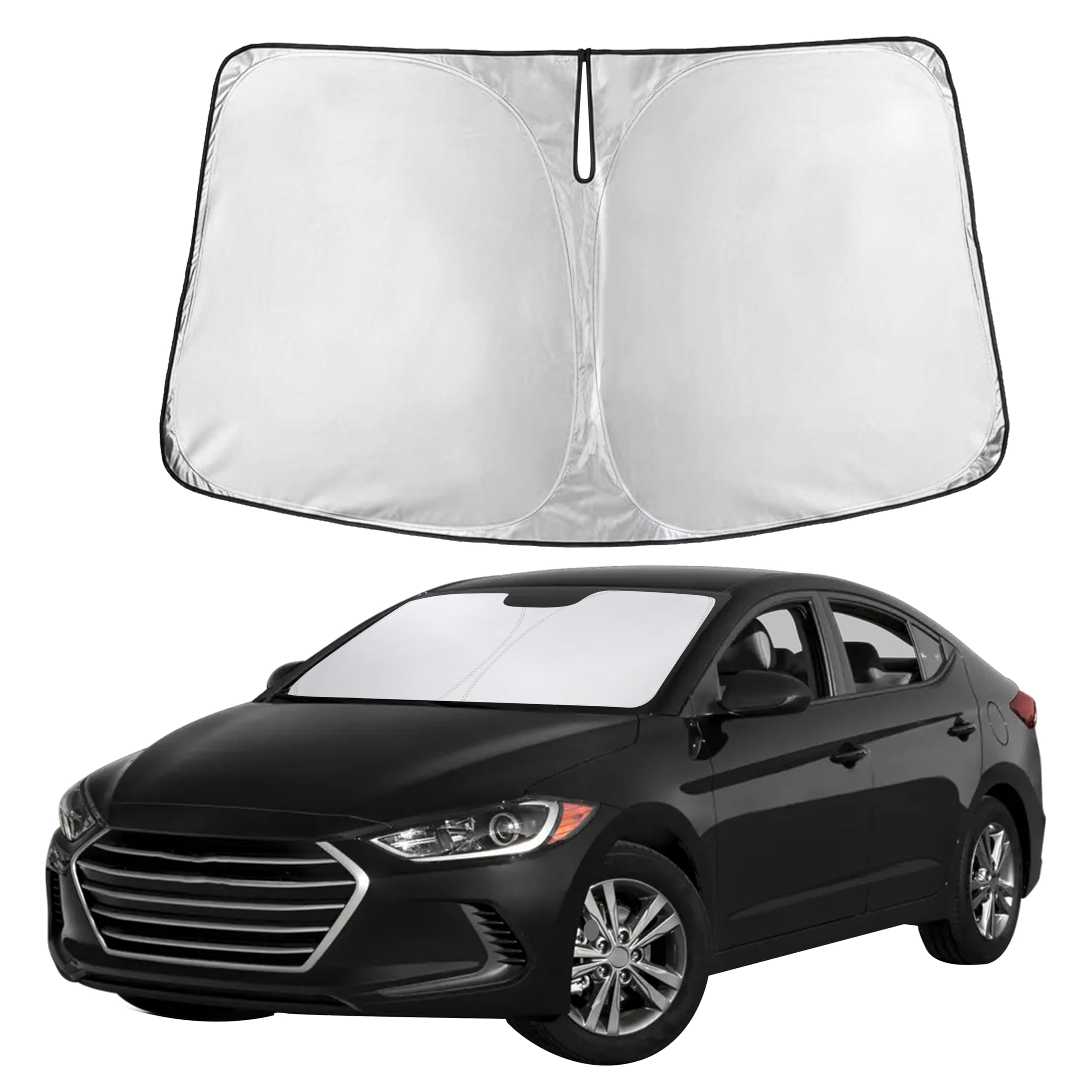 Autovir Windshield Sun Shade Fit for 2017-2018 2019 2020 Hyundai Elantra Sunshade, Front Car Window Shades Sun Visor, Blocks UV Rays & Heat, Car Accessories Fit for Hyundai Elantra 2017-2020