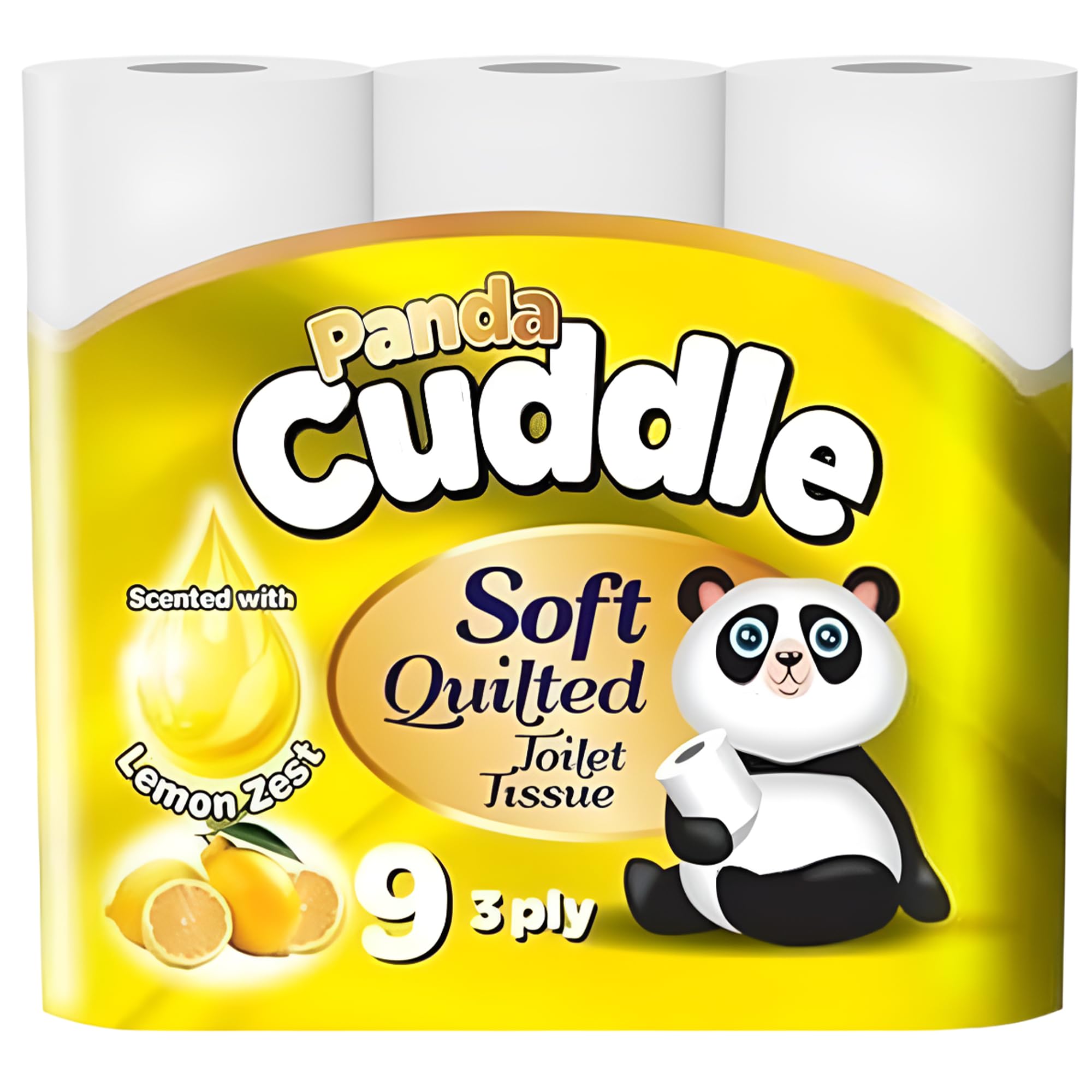 Panda Cuddle 3-warstwowe rolki papieru toaletowego - miękki, pikowany, wytłaczany papier loo z aloesu, o zapachu cytryny i bezzapachowy, luzem, kup chusteczki toaletowe dla higieny i komfortu