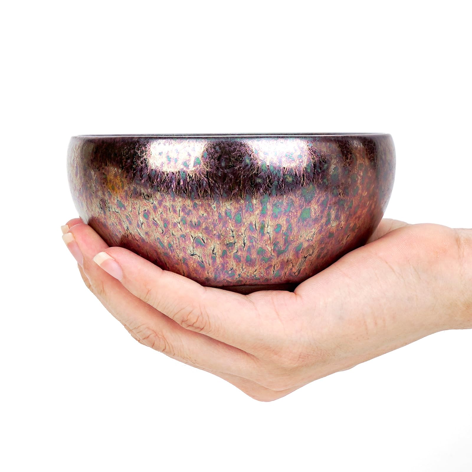 Linkidea Bol de rasage en céramique, bol de savon de rasage humide à flux irrégulier naturel fabriqué à la main, bol de rasage exquis pour homme, cadeau pour hommes (Violet)
