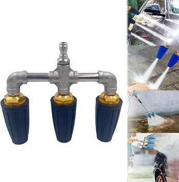 4000 PSI Triple Turbo Nozzle Pressure Washer, 2.5 Orifice 3-in-1 Turbo Nozzle 360 Rotating Turbos Tip with 1/4" Quick Connector Black