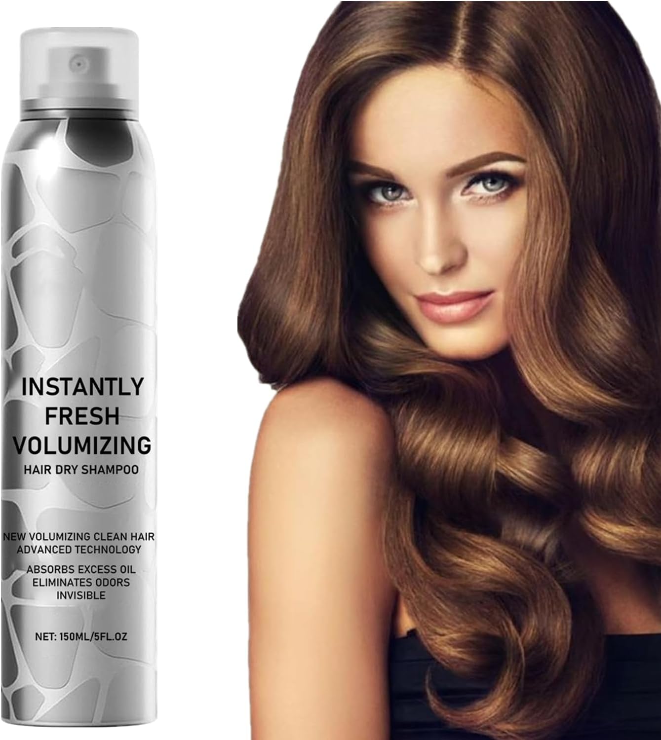 Volumizing Dry Shampoo, Instantly Fresh Volumizing Hair Dry Shampoo, Shampoos for Dark Hair, Refreshing And Non-Greasy Touch Activated Hair Shampoo(150ml)