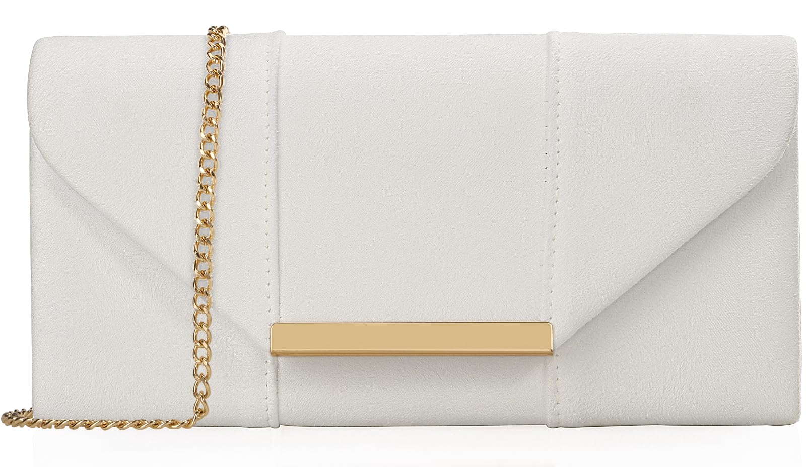 Dexmay Women Faux Suede Envelope Clutch Purse Evening Velvet Handbag Foldover Shoulder Crossbody Bag