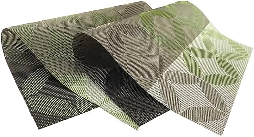 Miniatura 5 de Manteles individuales para cocina, resistentes al calor, elegantes, de PVC, antideslizantes, lavables, juego de 6, 18 pulgadas de largo x 12