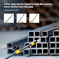 Vista 3 de Dual Lens Endoscope with 50FT Semi-Rigid Cable, DEPSTECH 1080P Industrial Borescope Inspection Camera with Split Screen, 7.9mm Sewer Camera with