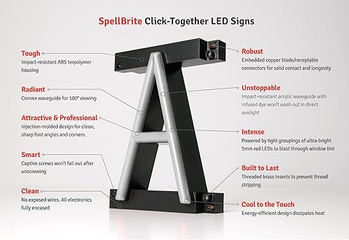Miniatura 4 de Carácter de período LED construye un letrero personalizado con aspecto de letrero de neón, luego cámbialo en cualquier momento con letreros