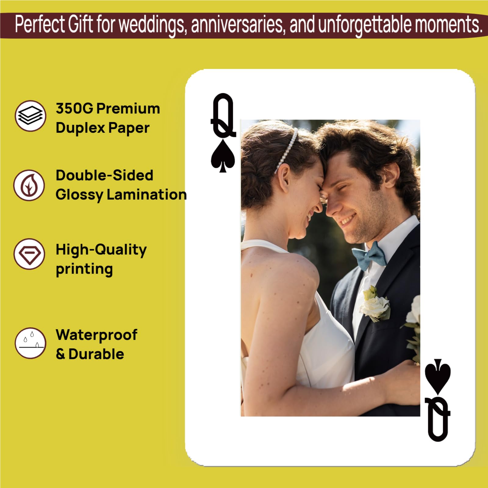 Custom Playing Cards Personalized with Your Photo Picture Both Sides, Unique Deck Card Games Gifts for Dog Pet Businesses Family Graduation Wedding Anniversary Valentines Christmas New Year Party - Image 2