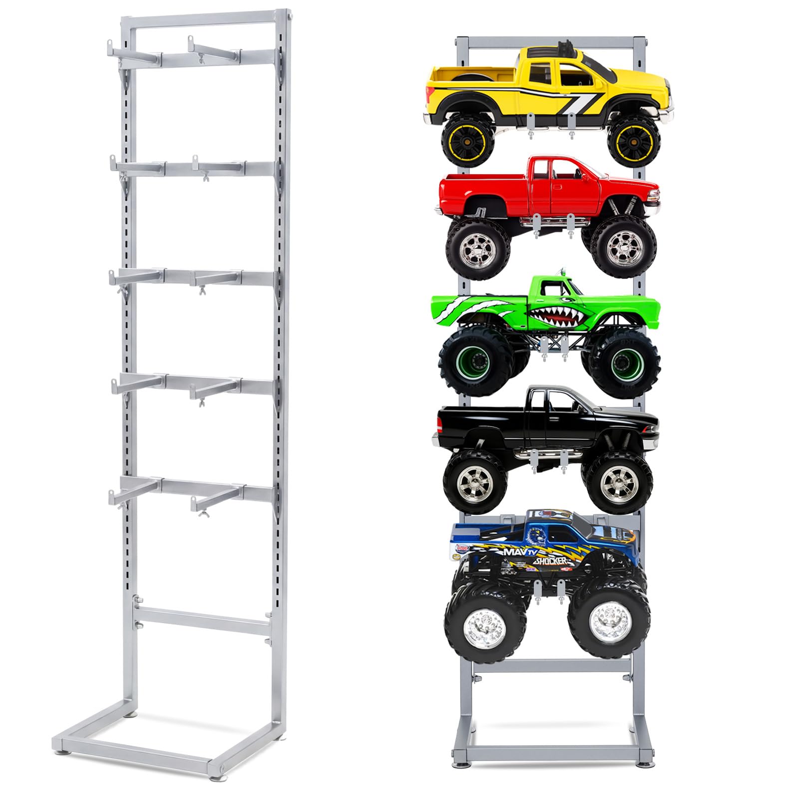 AceOrbit 5 Layer RC Car Stand Wall Mount 15" X 13" X 60" Silver Shelf