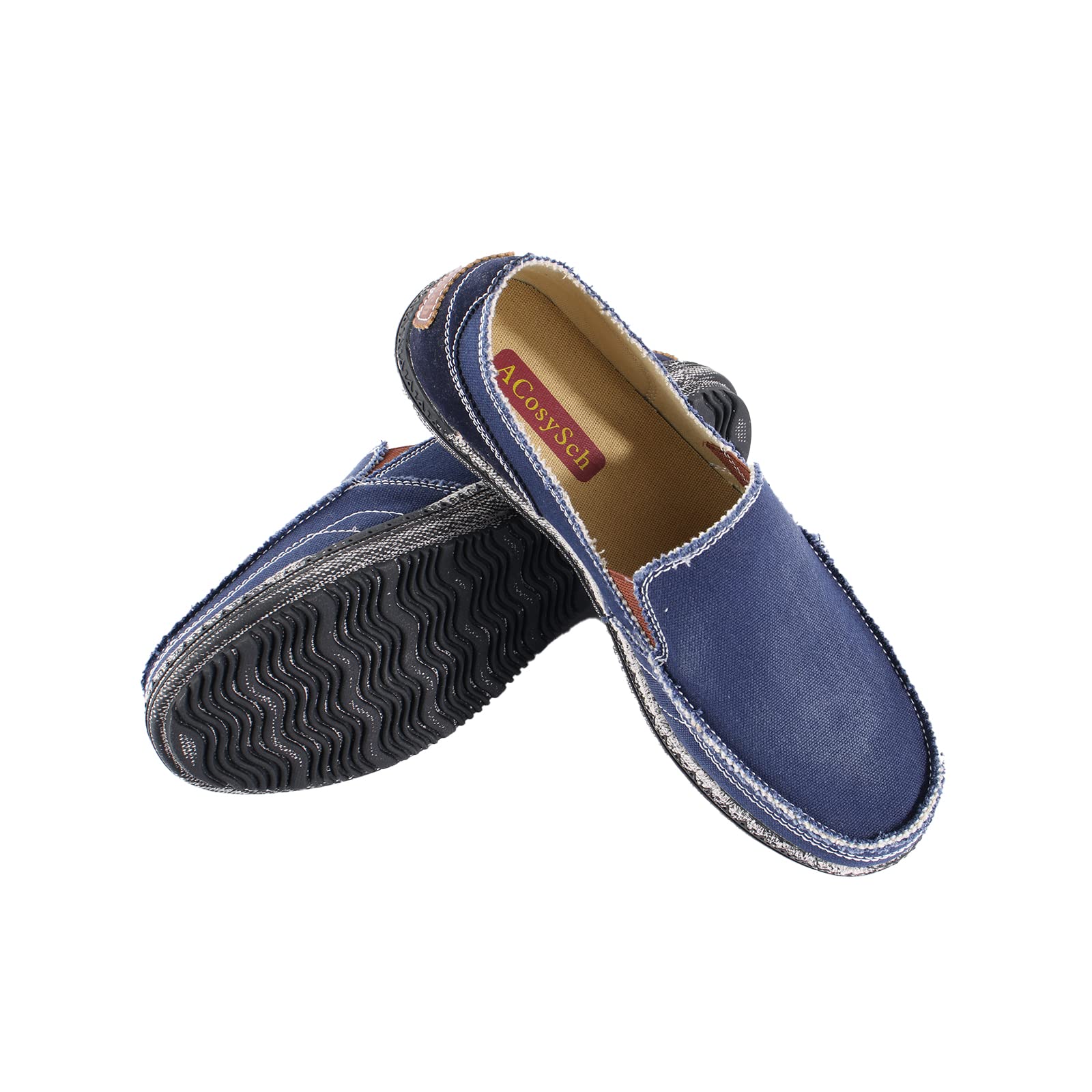 Chaussures en Toile Homme Léger Chaussures Bateau Respirant Mocassins Antidérapant Sport Sneakers