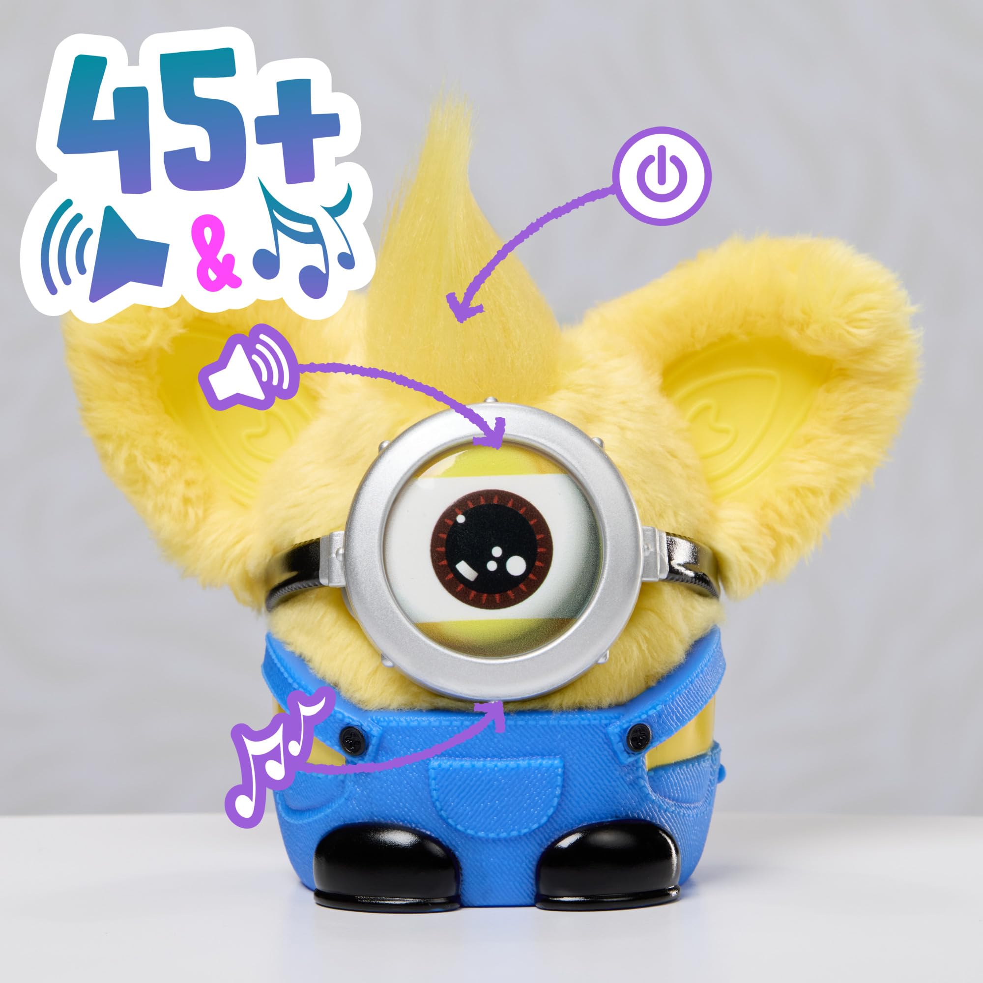 Furby Furblets Minions, miniaturowa pluszowa elektroniczna zabawka kolekcjonerska w skali 7,6 cm, na oficjalnej licencji, wiek: od 6 lat