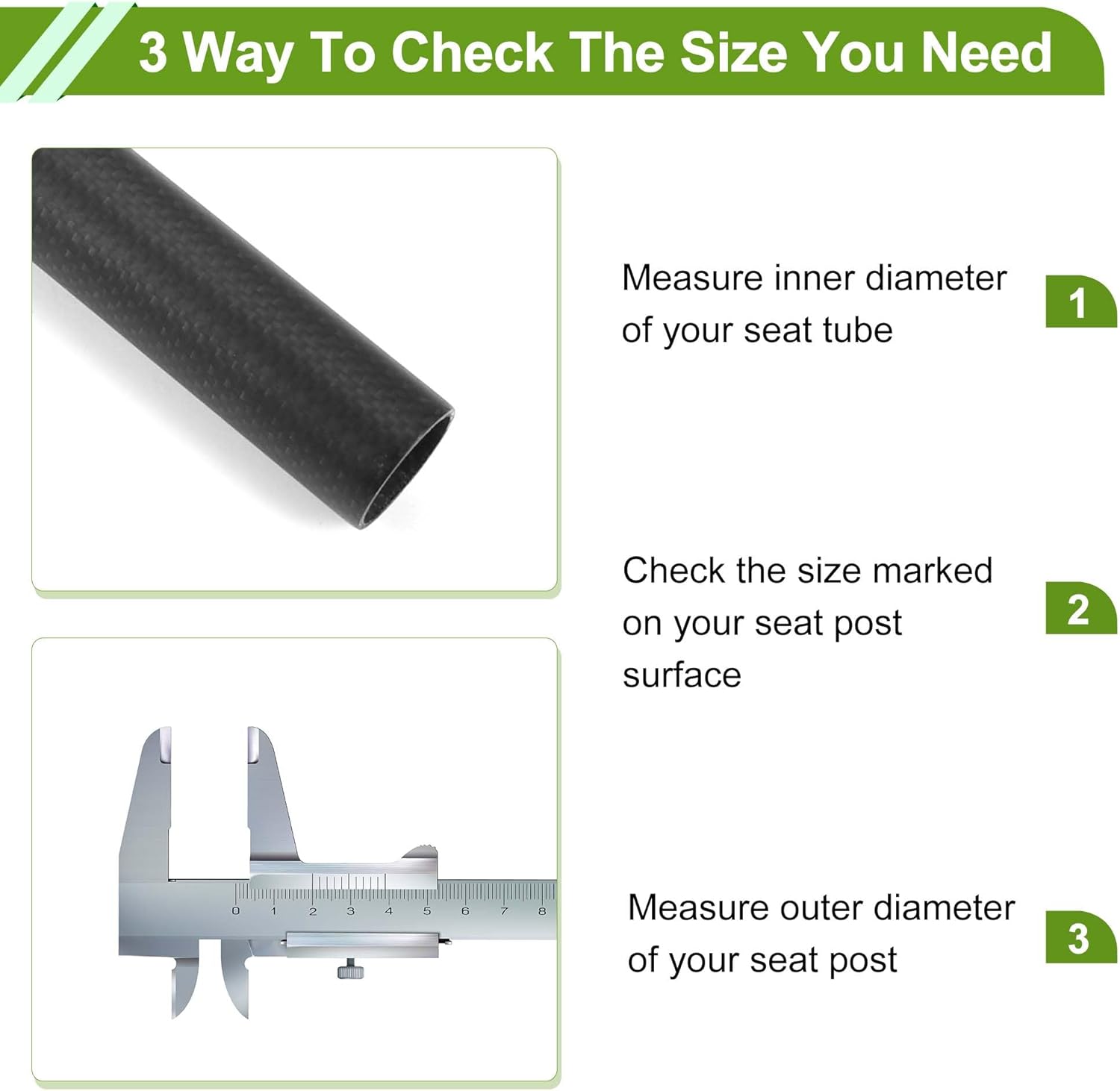 Universal 27.2x400mm Carbon Fiber Pattern Matte Black Bike Seat Posts Shock Absorbing Bike Saddle Post Seat Tube Carbon Fiber 1 Pc