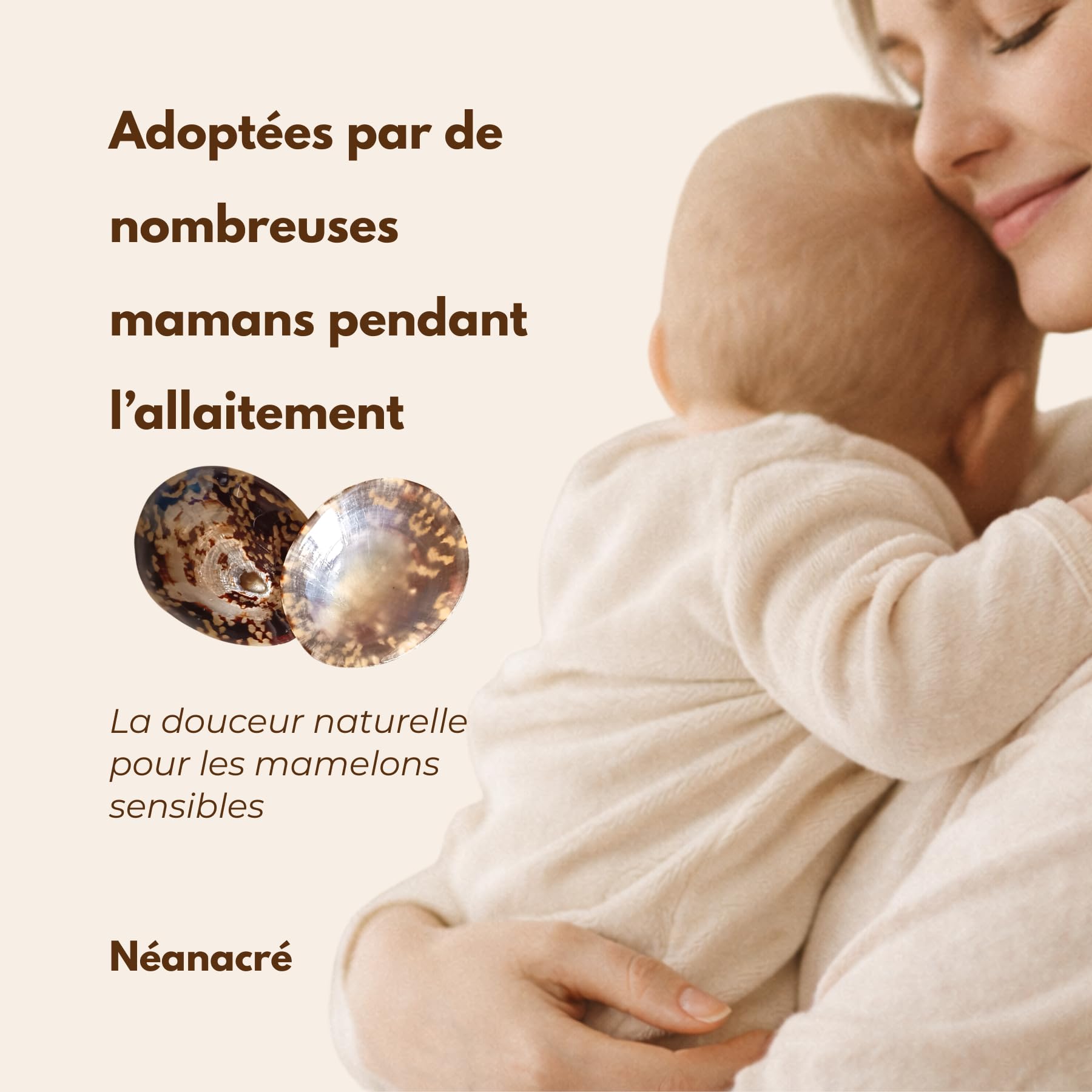 Coquillages d’Allaitement en Nacre Naturelle – Protège Mamelons Allaitement – Soulage Crevasses & Irritations – Réutilisables – Tailles S/M/L – Néanacré (M) (M)