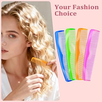 50 Pack Combs Bulk, Pocket Combs in Bulk, Colorful Coarse and Fine Tooth Comb for Homeless Hotel Airbnb Shelter, 4 Colors, 50