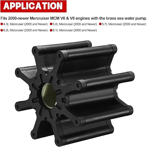 Miniatura 5 de BDFHYK 8M0104229 Kit de reparación de impulsor de bomba de agua para fuerabordas Mercury o Mariner y unidades de popa MerCruiser, sustituye a