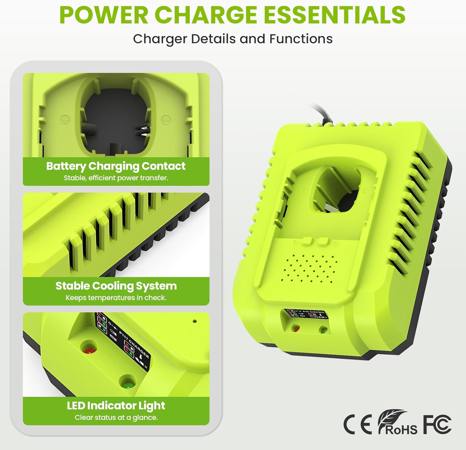 18V 4.0Ah Replacement Battery with USB and Charger Combo for Ryobi Battery Charger,Compatible with Ryobi 18 Volt Lithium-Ion ONE+ System P102 P103 P104 P105 P107 P108 P109 P190 P122 Cordless Tools - Image 4