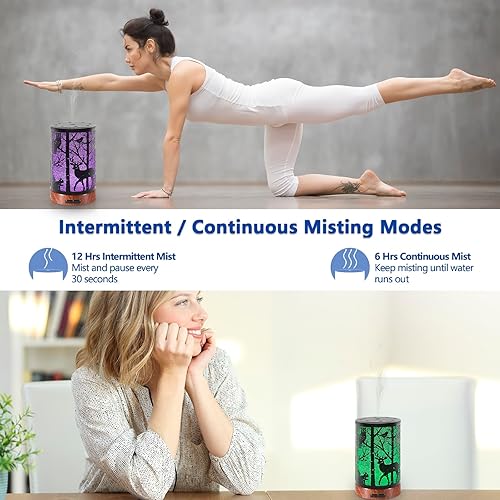 Miniatura 4 de Difusor ultrasónico de aceite de esencias de niebla fría con capacidad de 3.4fl oz (100 ml). Difusor de aromaterapia de metal con protección de